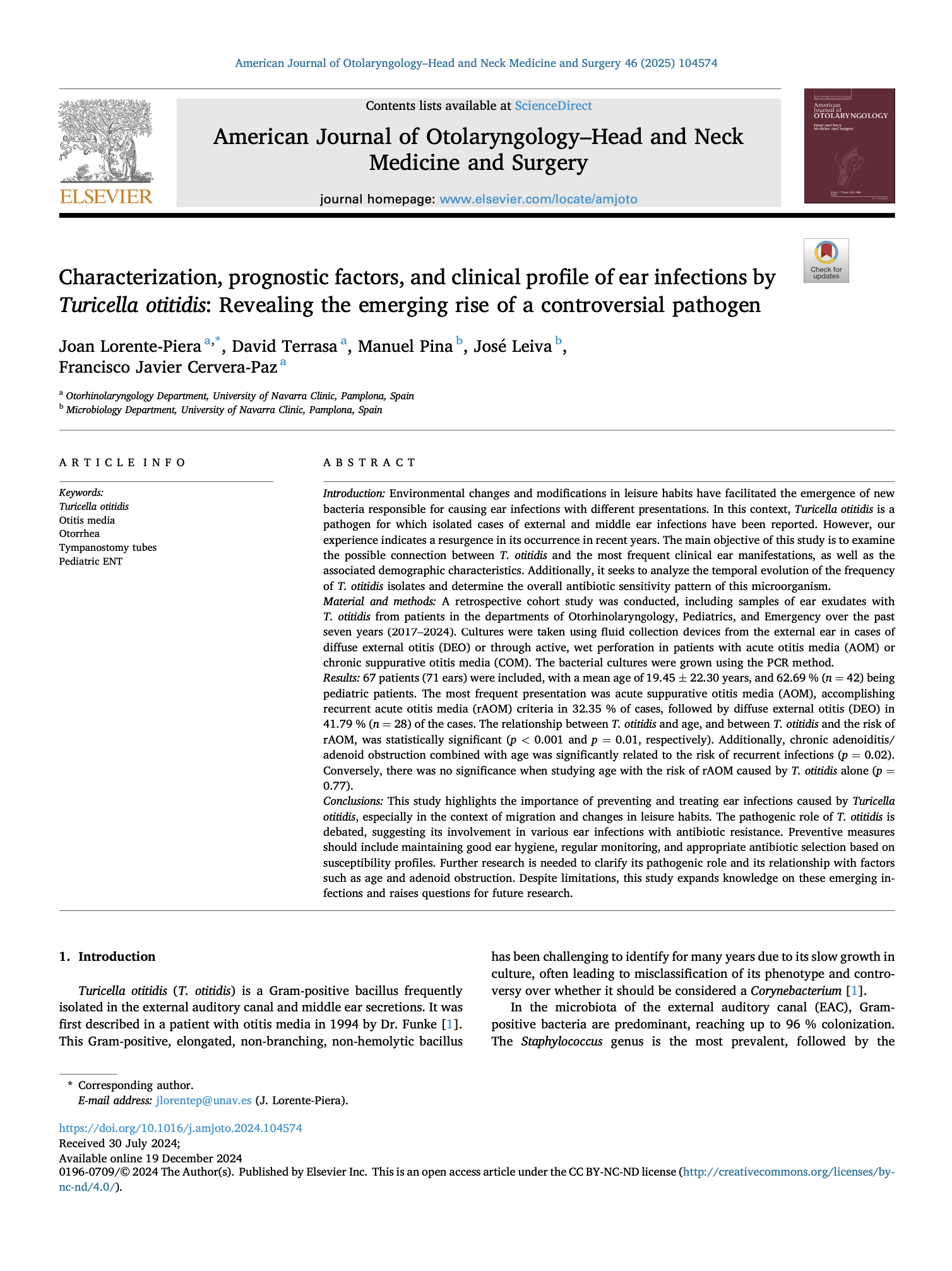 17 - Turicella otitidis: el ascenso de un patógeno emergente en Otorrinolaringología