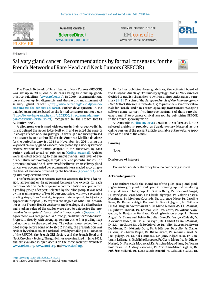 12 - Nuevo Consenso REFCOR sobre Cáncer de Glándulas Salivales