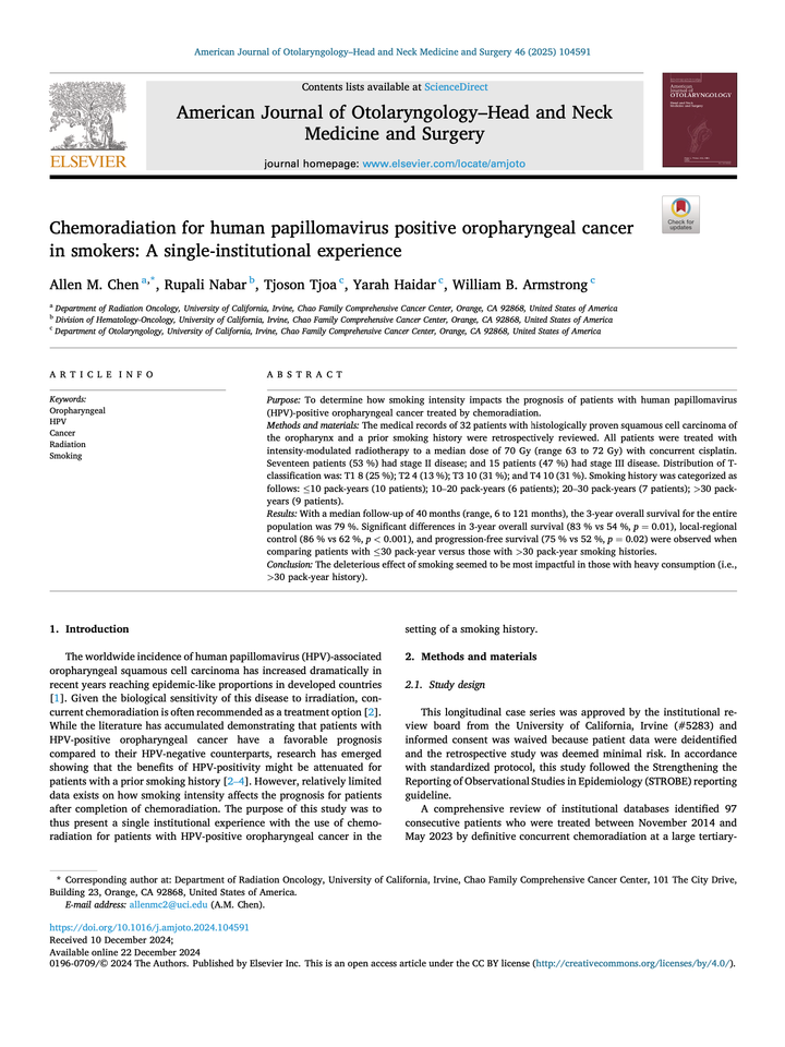 22 - Tabaco y HPV: una mezcla peligrosa en cáncer orofaríngeo